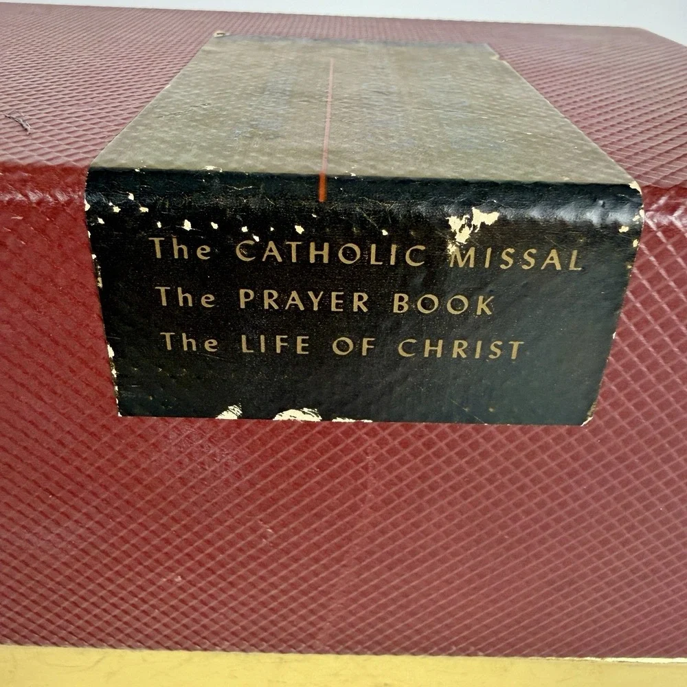 Vintage 1954 Library of Catholic Devotion 3 Book Box Set Catholic Press Chicago
